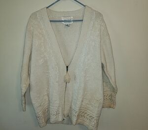 Elegant Cream Knit Cardigan